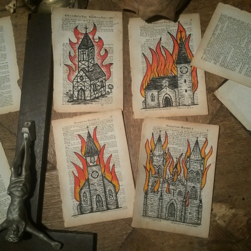 dotworkorange:  New desecrated Bible Pages//painted wit “holy”water// Unique available on https://www.etsy.com/de/shop/haereticum 