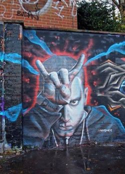 eminem:  Eminem graffiti in Norwich, UK by