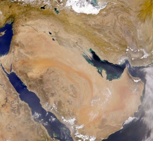 Satellite photo of the Arabian Peninsula.