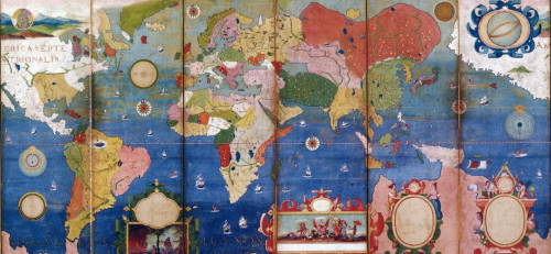 World Map, 17th century Japanese folding screen