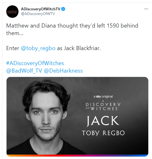 A Discovery of Witches casts Toby Regbo as Jack in season 3