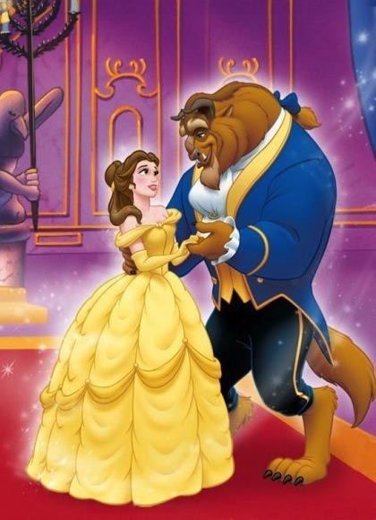 Four Different Designs For Beauty And The Beast (Disney Version):They All FeatureBelle In A Blue, Aproned