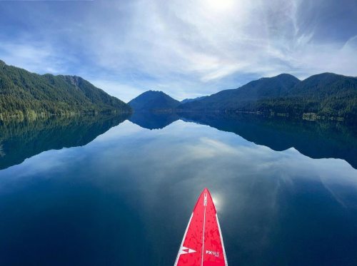 visitportangeles:  What a stunning view from the paddle board of @what_sup_hannah on the glassy waters of #LakeCrescent! 🙌 https://instagr.am/p/COUNY8rrUZF/