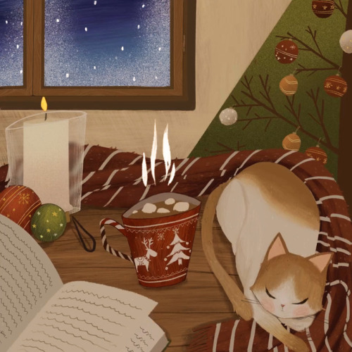 mayleeillustration:A cozy winter night