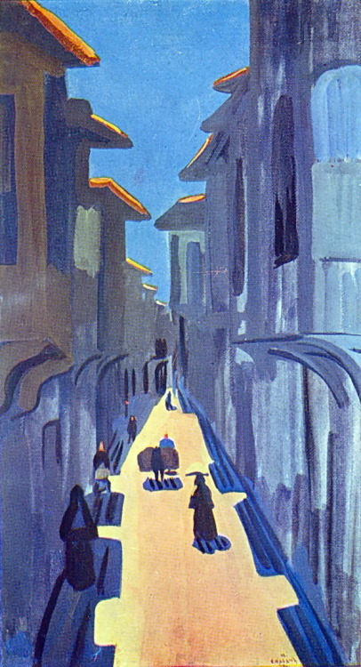 artist-sarian: A street. Noon., 1910, Martiros SarianMedium: cardboard,tempera