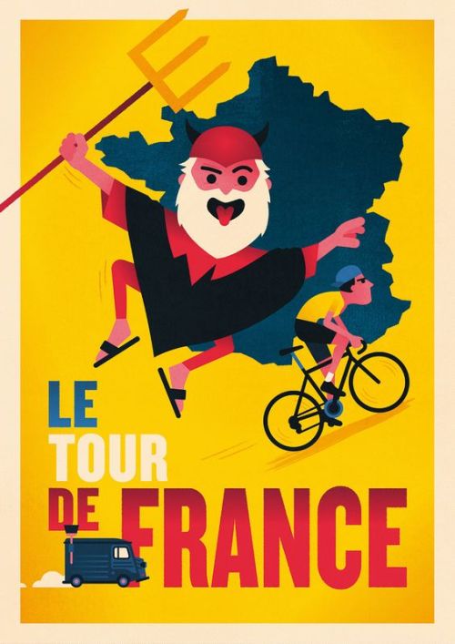 rollersinstinct:Didi takes a starring role in this Tour de France poster from Spencer Wilson. Art of