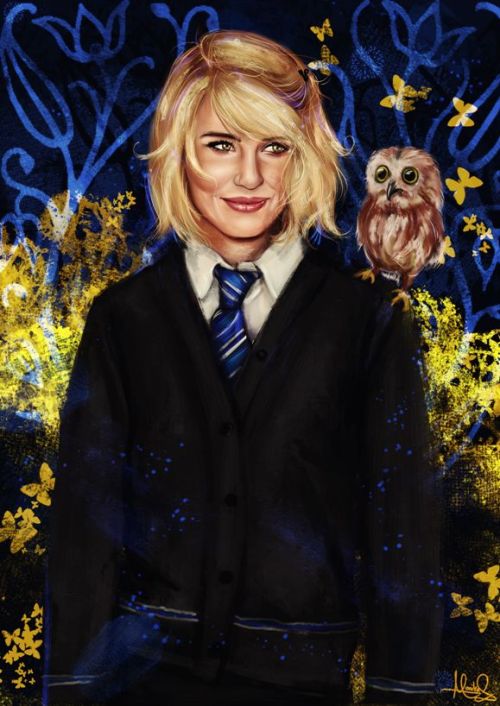 Ravenclaw!Quinn Fabray :)  From the Harry Potter AU thing. Painting Kurt again, bc it wasn&