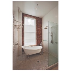 urbnindustrial:  Exposed Brick Bath &amp; Shower in New York City Loft. 