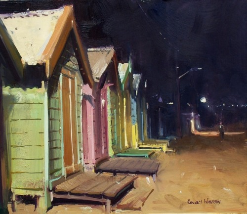 Colley Whisson (Australian, b. 1966, Brisbane, Australia) - 1: Brighton Boathouses Night  2:Poetry O