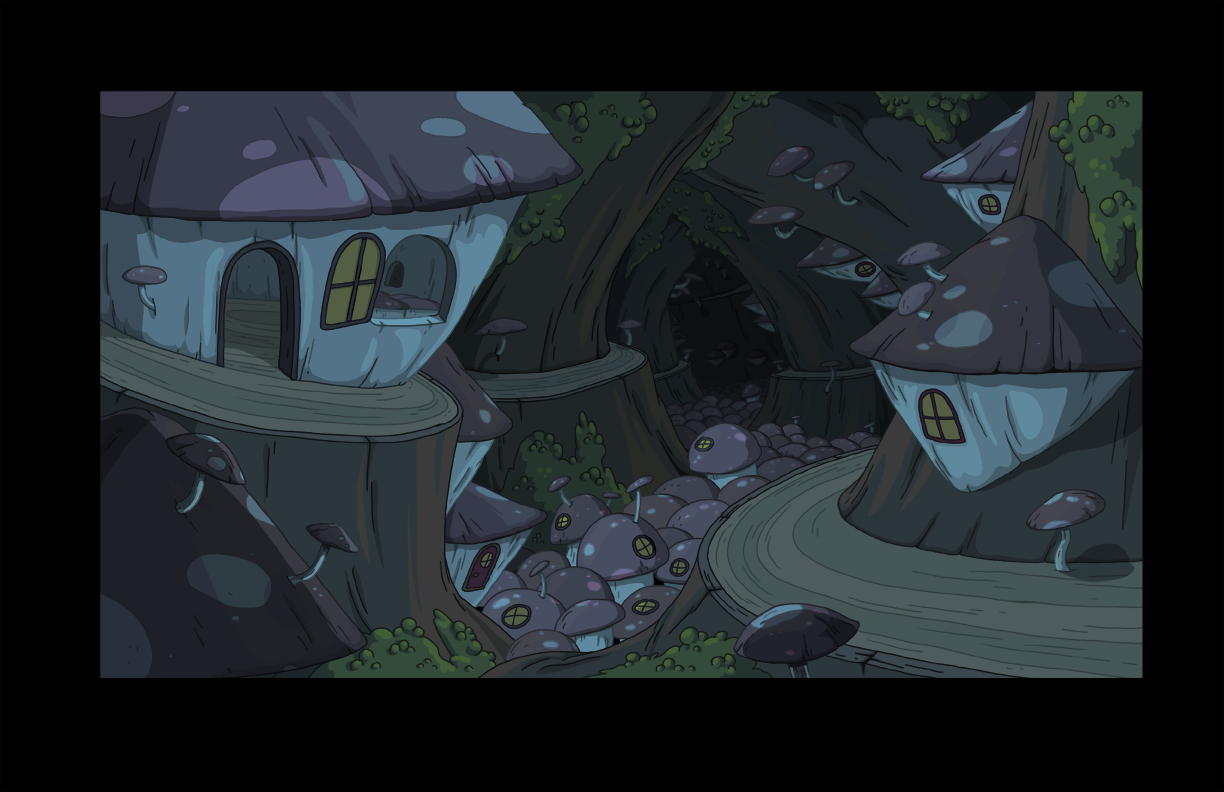 selected backgrounds from Little Brother art director - Nick Jennings BG designers