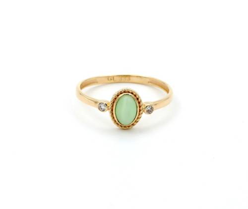 Genuine Jade Stone Ring by kgoldstore