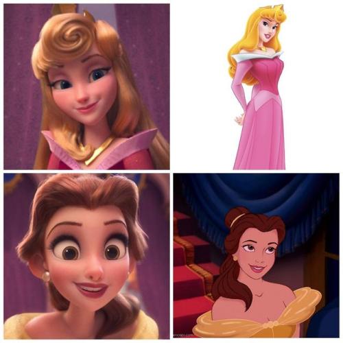 starburstmlp: Disney princesses with their Wreck it Ralph counterparts