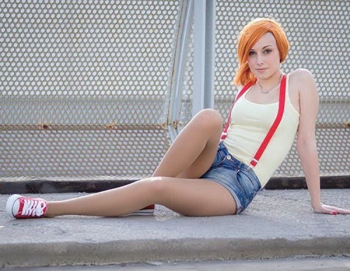 trucker5150: razumichin2: Red hair, yellow Top, denim shorts, red suspenders, red sneakers and nude 