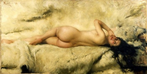 fleurdulys:  Nudo sdraiato - Giacomo Grosso 1896 