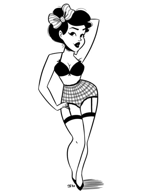 mrandmrseventwofive:  Pin Up art by Genevieve FT -From Mr.