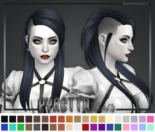 bloodmooncc:Pyretta | Hair You are my first will be my last Gothy shaved deathhawk with sidebur