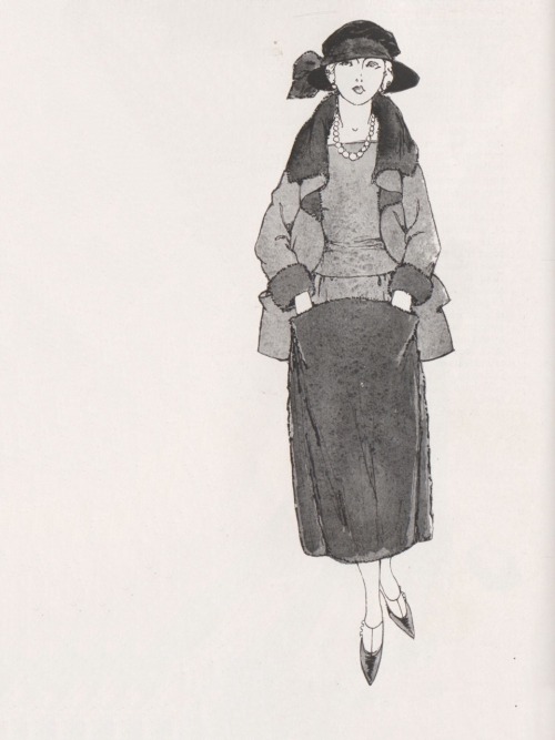 Vogue magazine, France.1er janvier 1921.Dessins de mode.