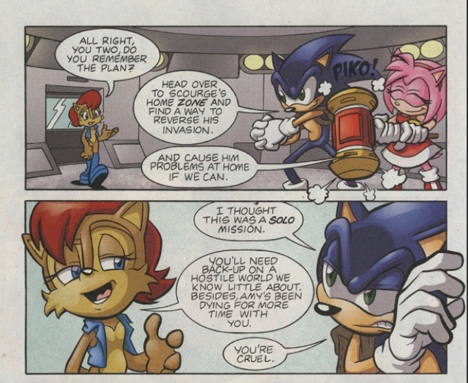 Amy gets trolled, Archie Sonic Comics