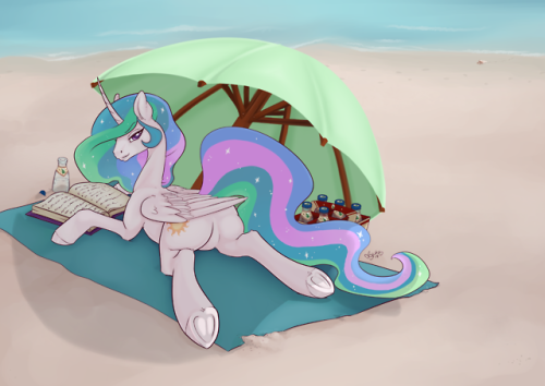 Porn SFW edit of Celestia having a relaxing day photos