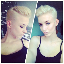 jfellow:  Blonde short cut. 