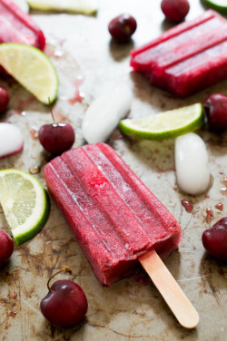 foodffs:  CHERRY POMEGRANATE LIMEADE POPSICLESReally nice recipes. Every hour.Show me what you cooked!  Oooohhhh