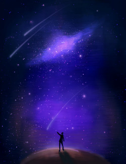 Eatsleepdraw:  Starfall.  Tumblr: Http://Junothepooh.tumblr.com/ Instagram: Https://Www.instagram.com/Junothepooh/