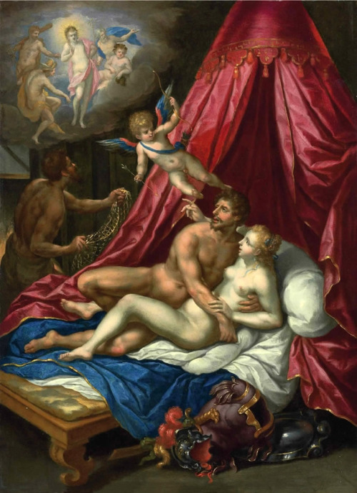 Mars and Venus Surprised by Vulcan, Cupid, and Apollo, Hendrick de Clerck (1560/70-1630)