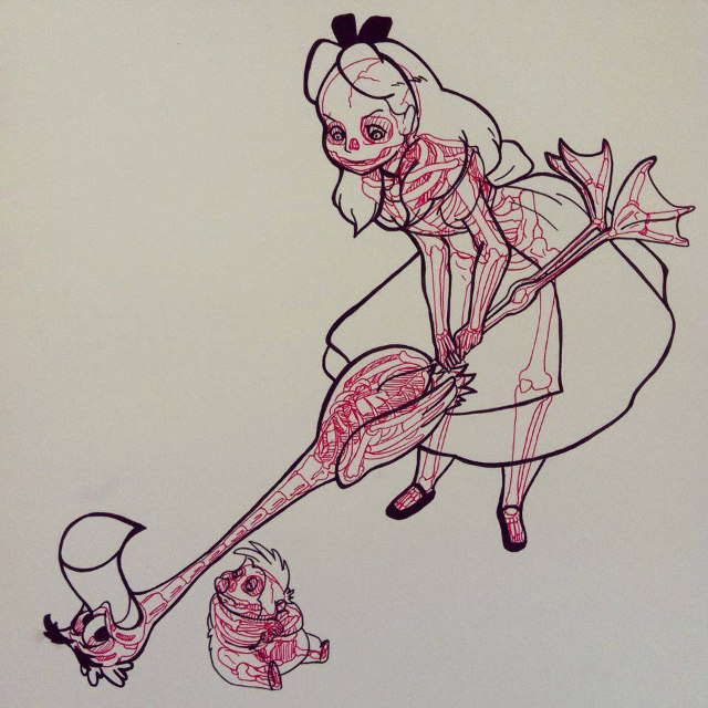 chat-oy-ant:  X-Ray Coloring Book, Chris Panda Rather than coloring in the cartoons,