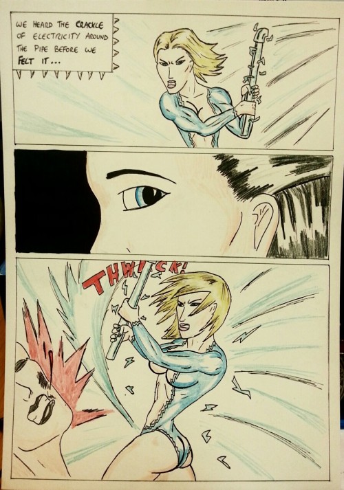 Kate Five vs Symbiote comic Pages 34 - 43  Kate and Ms Blitzen go toe-to-toe