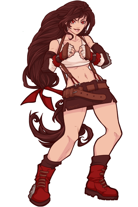 thisistab:  In my head Aeris is a slender elfin woman and Tifa is a brick. This woman