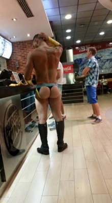 temptingdominance:  Pro: Thong-Jock Con: Burger King