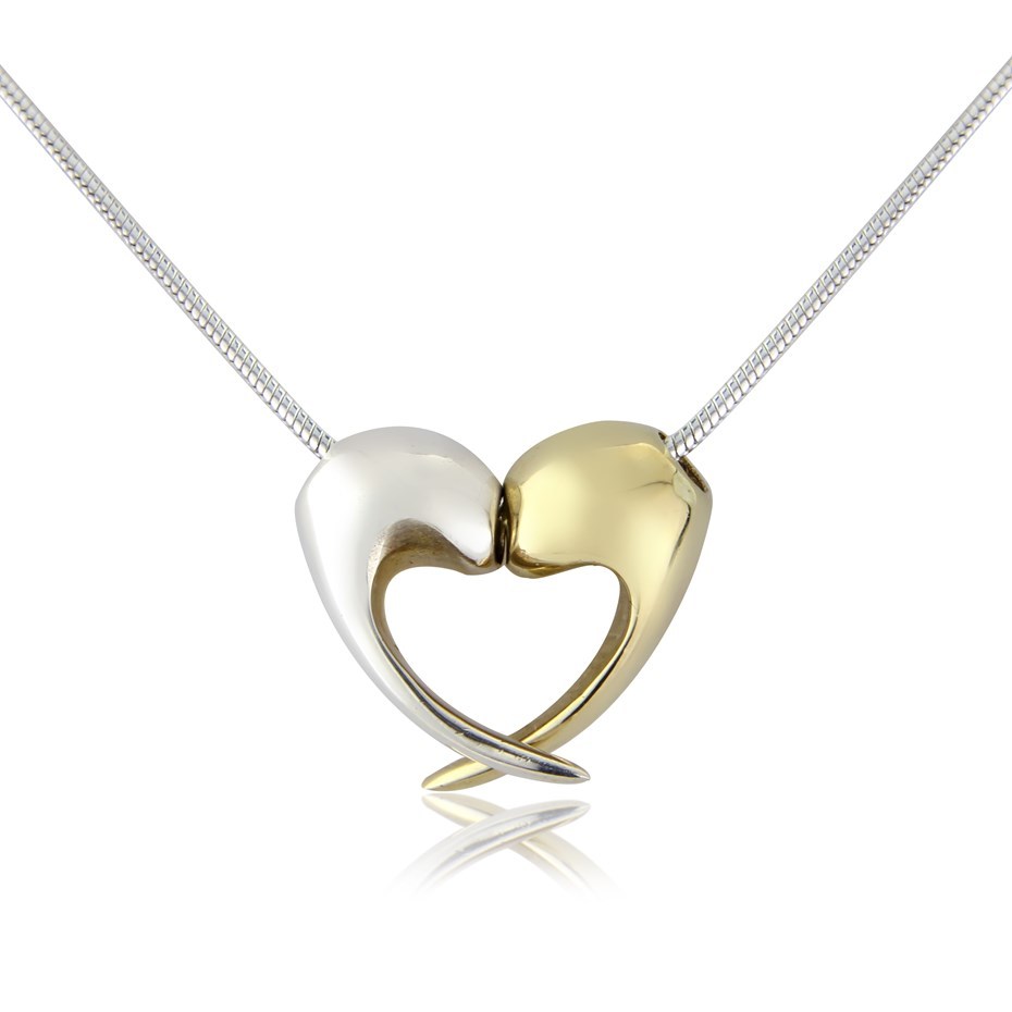 Argent of London.  Gold and Silver heart necklace.  £192