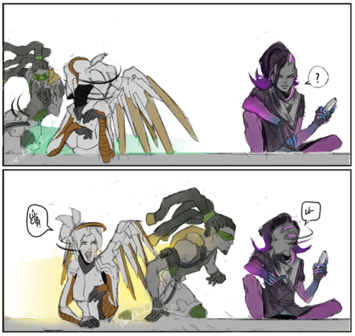 stephrani:  inspired by both   Lúcio getting his boop line and hispanglosaxon (aka Sombra’s) latest vid - hey man, she was the one that put “#Sorcercio?” in the title lol>> click to view in better rez  