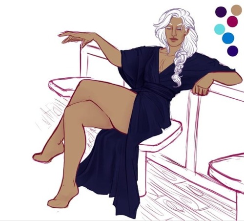 this is a super WIP but i cant decide what color to make sylvaans&hellip; Not Pyjamas. the dress