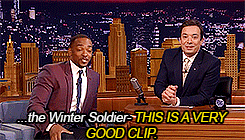 dancys:   Anthony Mackie comments a clip @ The Tonight Show [x] 