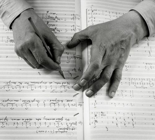 un-peu-de-vin - Hands of German composer Carl Orff with his...