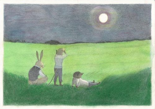 Full moon from illustration Cornfield#mayamiyama #illustration #cornfield #alisonuttley #fullmoon 