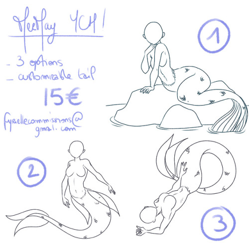 Special MerMay YCH!- 3 options - customizable tail- can add any kind of horns/ears- contact at fyrie