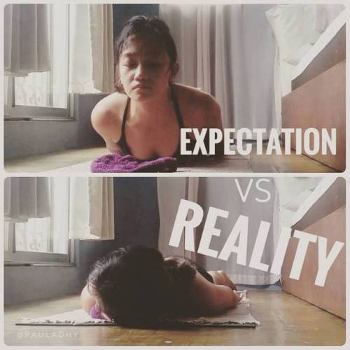 Ashtanga yoga home practice  Expectation vs. reality . . . 6x a week of practice at home is a great 