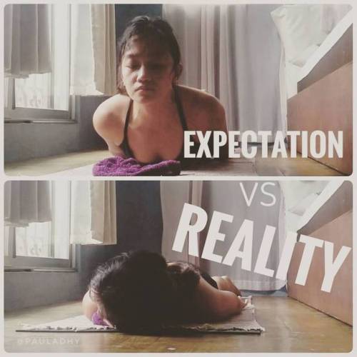 Ashtanga yoga home practice Expectation vs. reality . . . 6x a week of practice at home is a great 