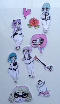 spookyfatbabepower:  I had to have this chubby bondage babe sticker set by @joannathangiah but they’re so cute that I don’t want to commit to putting them on anything 😭😭 Maybe I’ll put them on paper &amp; frame them? Is that weird? 🤔