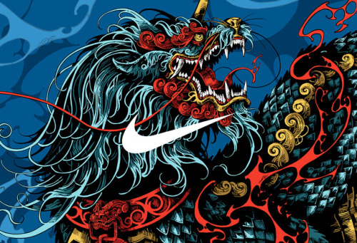 Nike Beijing 99 / Xiezhi2019Legendary Chinese beast for Nike Beijing 99 festival. Nike Beijing x Wie