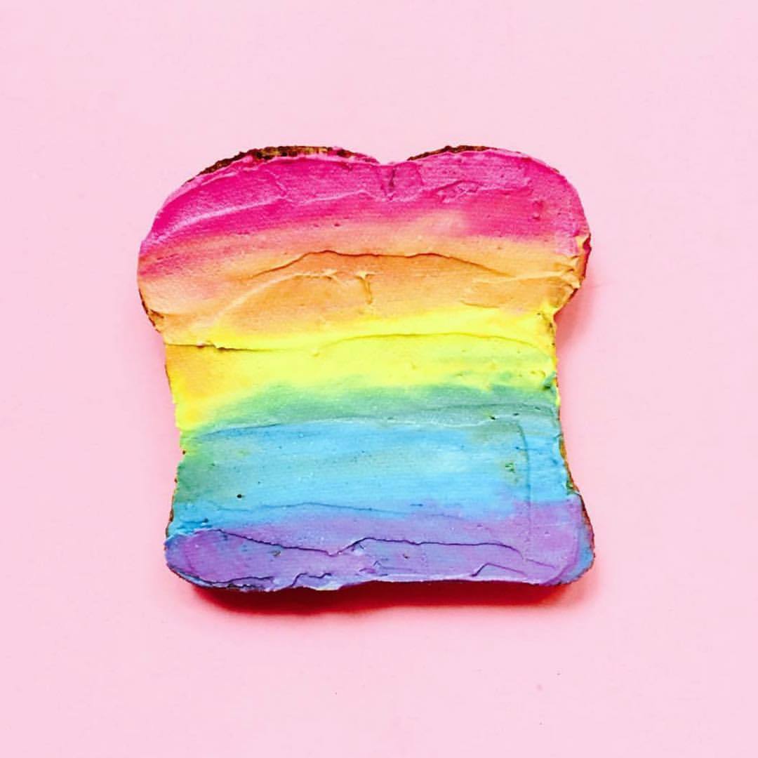 tasselfairy: That’s it. I’m only eating #rainbow #toast from now on! 💕🌈🍞🌈