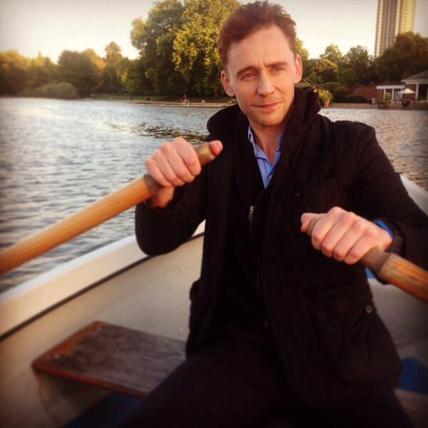 black-nata:  heralding:   So here we are, Tom Hiddleston and me, in a boat in the