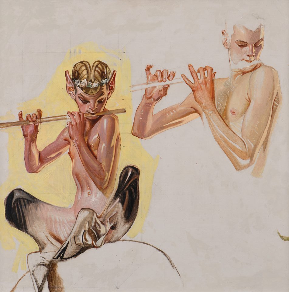   Joseph Christian Leyendecker (American, 1874-1951)Pan and his Pipes, The Saturday