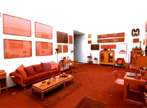 brick red living room fantasy