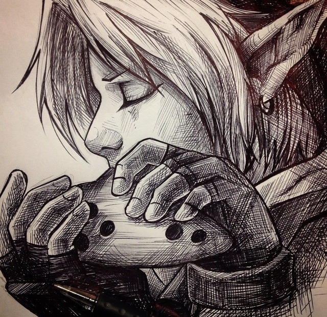 nostalgiabombed:   A drawing I did of Link a few weeks back. On printer paper and