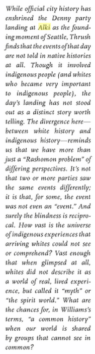 Discussing the Denny Party and the Alki Settlement  taken from : Where We Live Now: An Annotated Reader  edited by Matthew Stadler