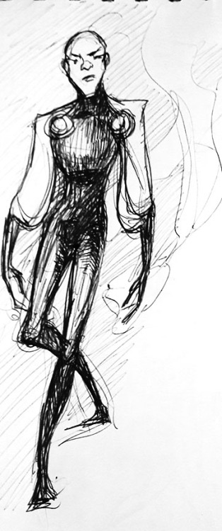 Check out this early sketch of Pyromaniac, the villian who will go toe-to-toe with Niina Eveliina Sa
