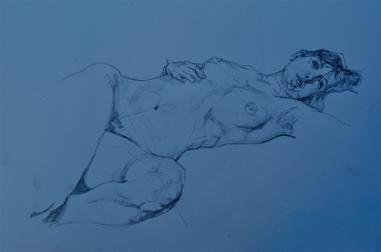 artforadults:  dansoloart submitted ————— life drawing 1hr pose